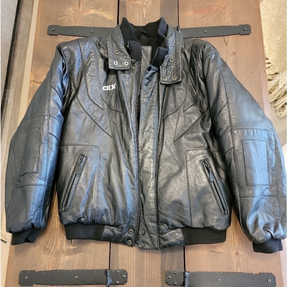 Men’s CKX Sports Leather Bomber Jacket Medium